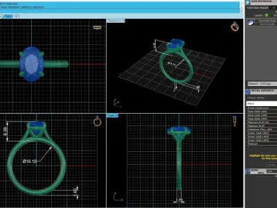 Women Diamond Wedding Ring R4 3D print model