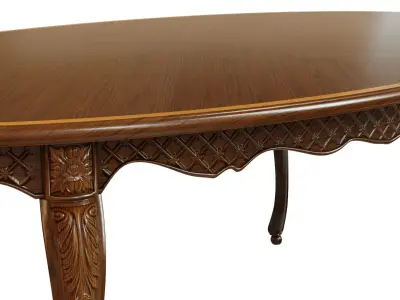 Classic table with carvings 2100 3D model