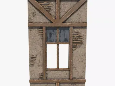 Medieval Wall V03 Low-poly 3D model