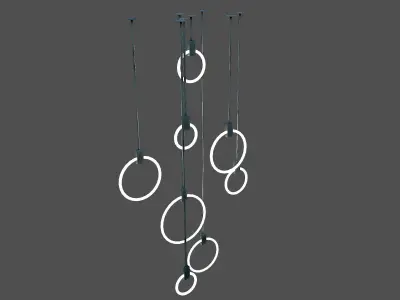 ceiling modern chandelier circle 3D model Low-poly 3D model