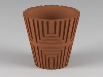 miniature flower pot 06 3D print model