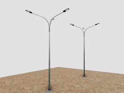 6MT LIGHTING POLE-TRIPLE BENDING ARM 3D model