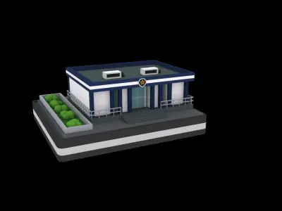 Police low poly pack Low-poly 3D model