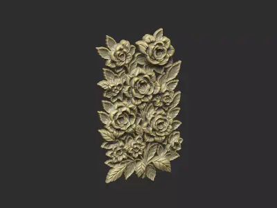 Roses cluster branch thorn love luxury romantic  3D print model