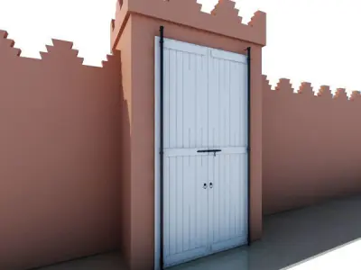 Traditional Moroccan Door Marrakech 3D model