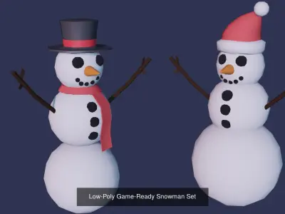 Christmas Low-Poly Decoration Props Pack 3D Model Collection