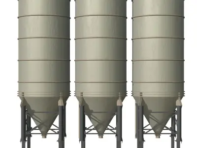Industrial silo 3D model