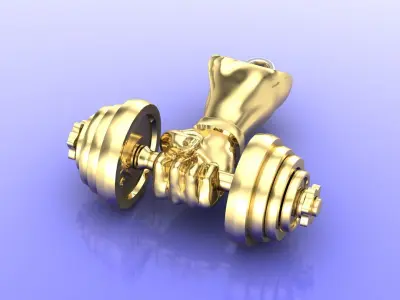 hand weights Holding Dumbbell 3D Model 3D print model