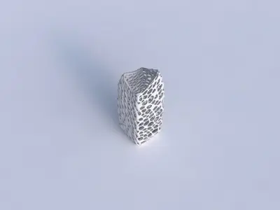 Vase double arc rectangle with dense organic lattice 3D print model