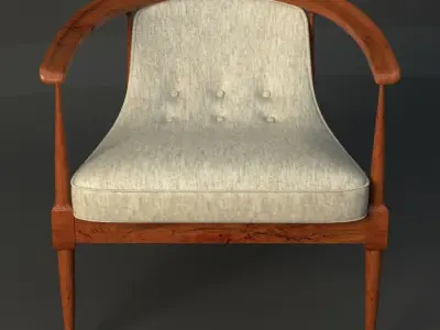 Mid Century Blanket Chair 3D model