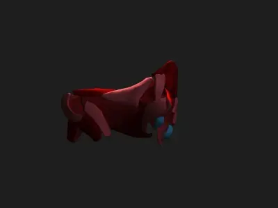 Dog rigged with muscle system and animation included 3D model