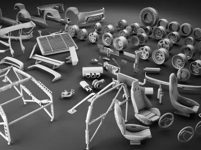 Car tuning pack 3D model