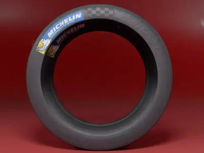 Michelin Slick Tire 8k Asset 3D model