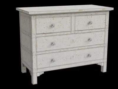Classic Pearl Chest Of Drawers Low-poly 3D model