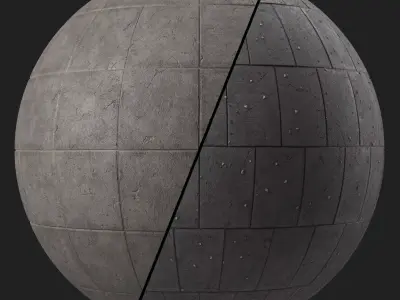 Tile Materials 34- Concrete Tiling By Gravel Sbsar Pbr Seamless Texture