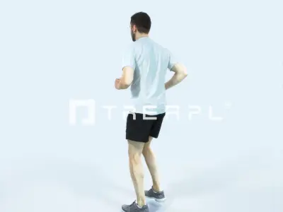 Portrait 07C Running Jogging Football Sports Man Low-poly 3D model purchase