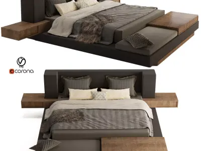 sport and wood bed  3D model