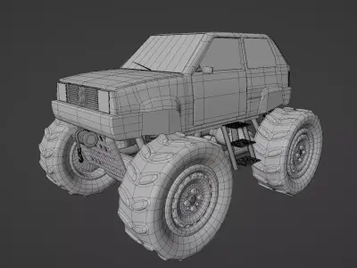 Monster truck Fiat Panda 4x4 3D model