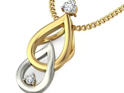 Solitaire Women Pendant 3dm STL OBJ FBX Renders Details 3D print model 9