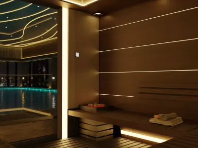 Luxury Swimming Pool Spa 3D model