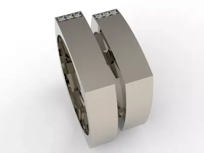 Twin Souls wedding ring set 3D print model
