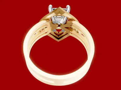 Emerald Cut Engagement Ring 3D print model