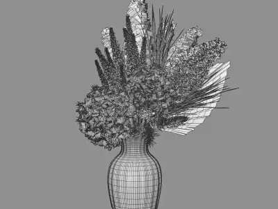 Flower Set01 - Hydrangea collection 9 in 1 3D model