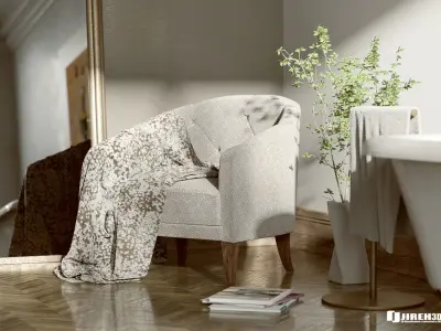 Corona - C4D Scene files - African Classic Bathroom Interior 3D model