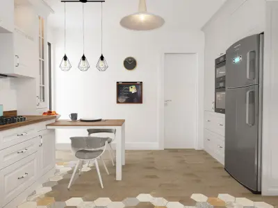 Country Kitchen Scene 02 3D Model 3D model