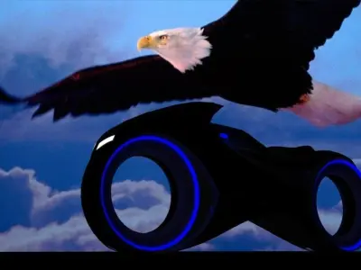 Motorbike futuristic motorcycle with wheels 3D print model