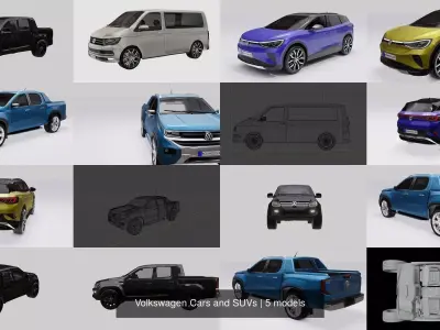 Volkswagen Cars and SUVs 3D Model Pack
