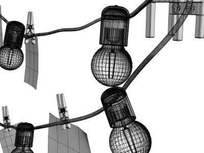 Garland of light bulbs 3D model
