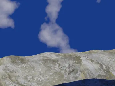 Rocky moutain terrain model Free low-poly 3D model