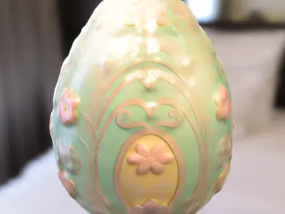 Decorative Fantasy Egg with Cute Low-poly 3D model