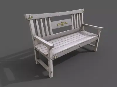 Old Wood Bench Low-poly 3D model purchase