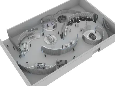 Modular Exhibition System  museum display stand 3D model