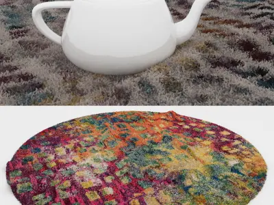 Round Rug Set 132 3D model