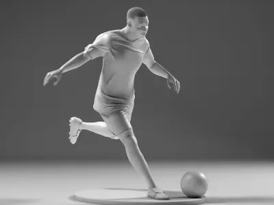 Footballer 05 Footstrike 02 Stl 3D print model
