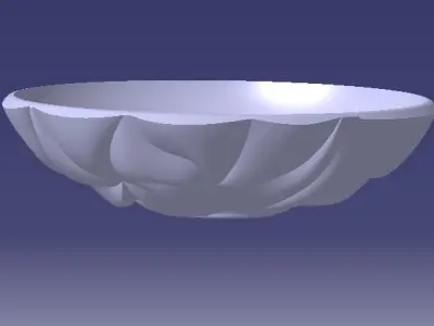 bamboo shallow large bowl 3D print model