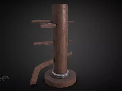 Wing Chun Training Dummy Low-poly 3D model