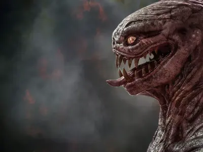 Reptile Bust Sketch 3D model