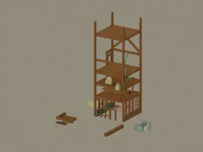 Construction Site Low-poly 3D model