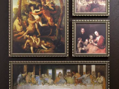 Frames 2 painting adam and eve in woods 3D model