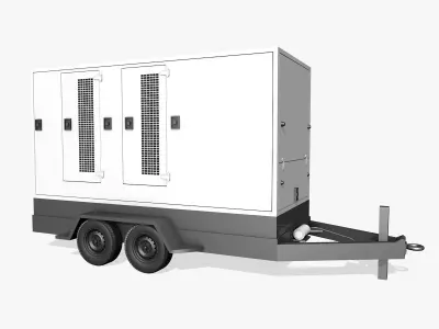 White Trailer Generator 3D model