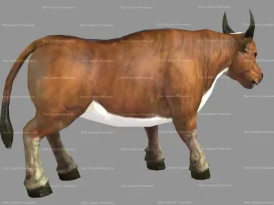 Cow Animated Low-poly 3D model