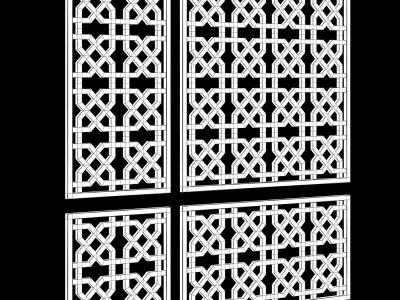 Arabic Islamic pattern decorative gold plaster 3D model