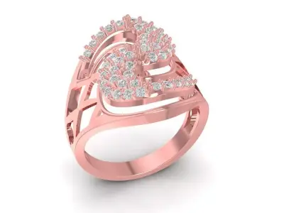 Luxury Twisted Diamond Ring for Women 3D Model 1479 3D print model