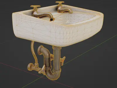 Japanese Sink 10 Low-poly 3D model