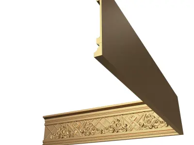 Cornice Decoration Molding 015 90 Degree Low-poly 3D model