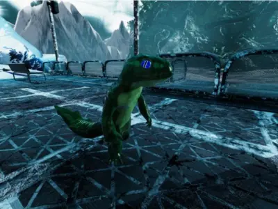 Green and Purple Humanoid Lizard Low-poly 3D model